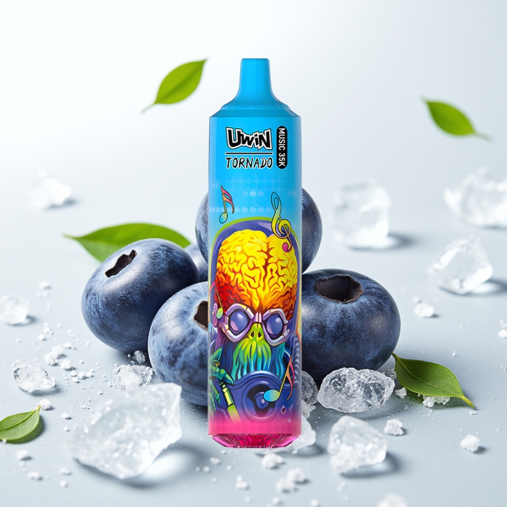 Uwin Tornado 35K Blåbær på Is Type-C 600mAh Mesh 1.0 Ohm
