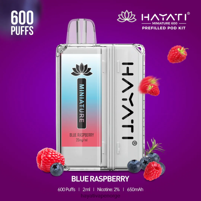 Hayati Miniature 600 podsett HB440030 blå bringebær Hayati vape shop