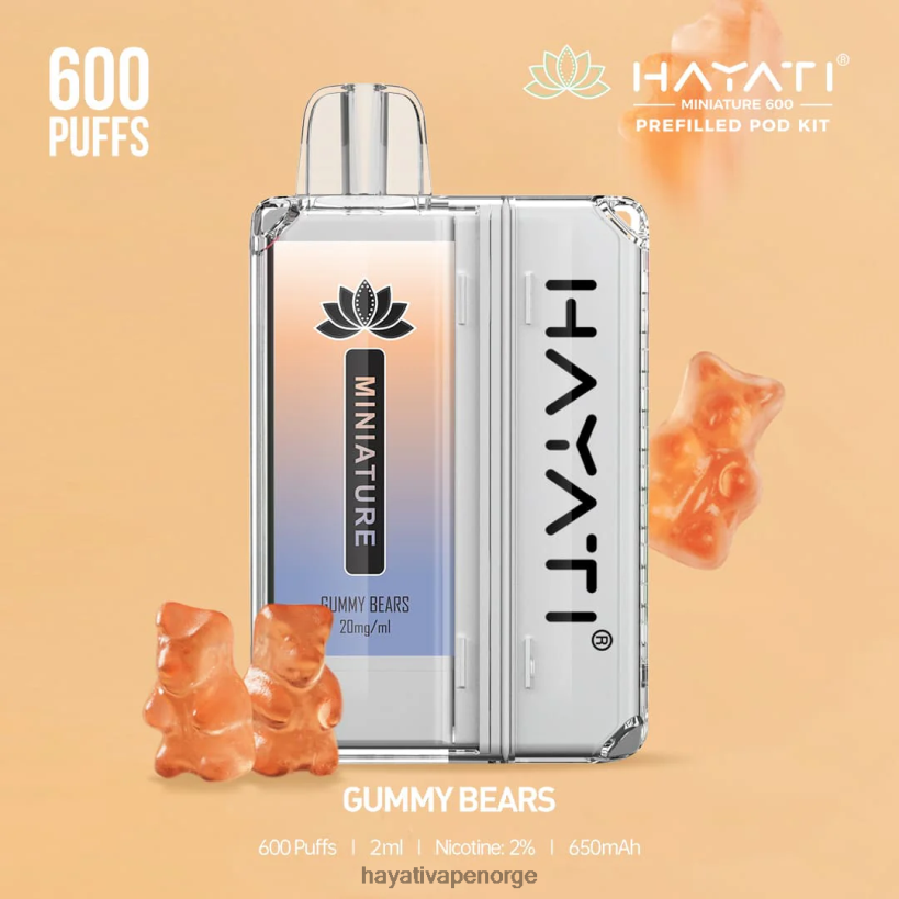 Hayati Miniature 600 podsett HB440037 gummibjørner Hayati flavours norge