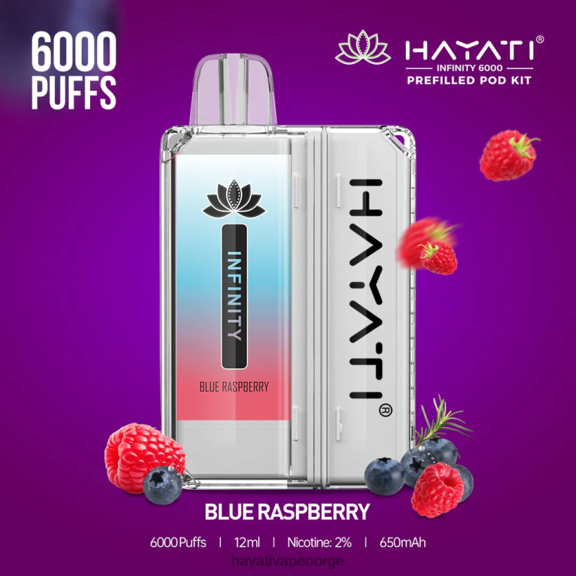 Hayati Infinity 6000 podsett HB4400144 blå bringebær Hayati vape flavours