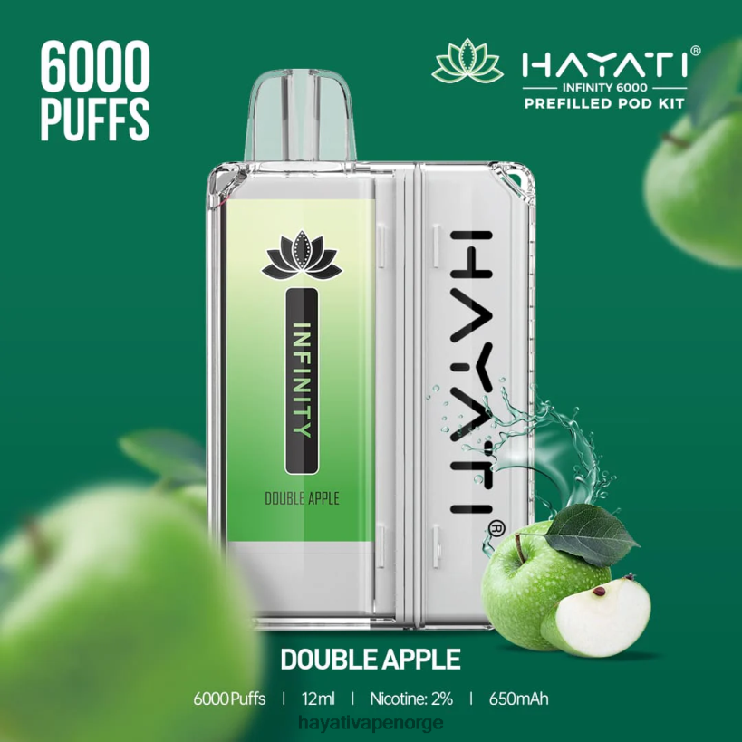Hayati Infinity 6000 podsett HB4400146 dobbelt eple Hayati vape review