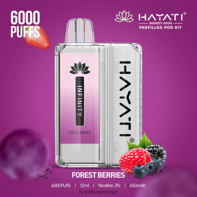 Hayati Infinity 6000 podsett HB4400148 skogsbær Hayati flavour list