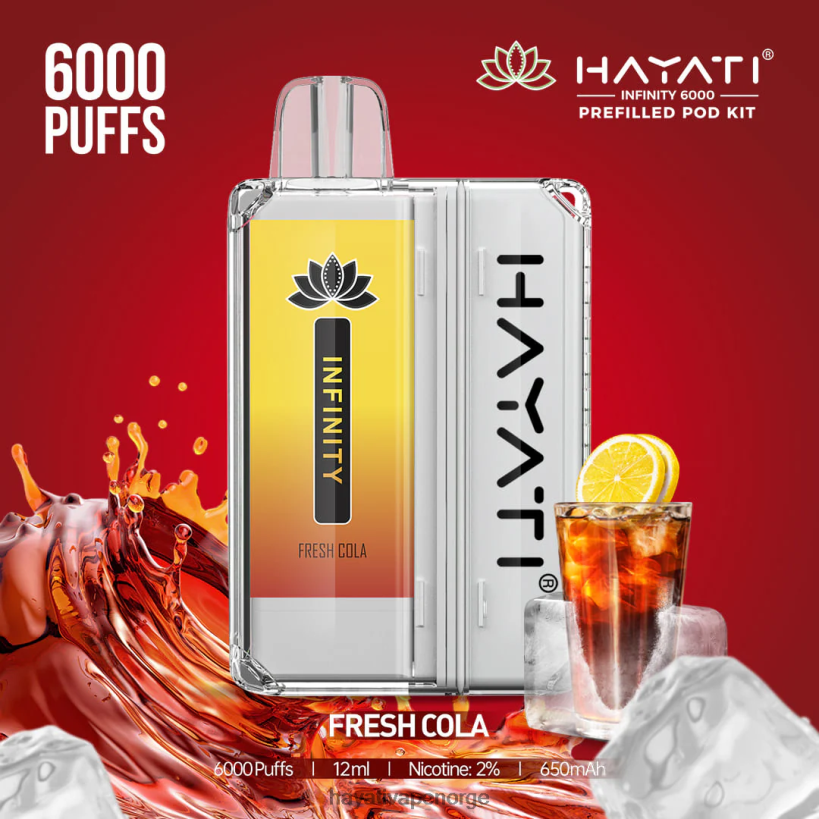 Hayati Infinity 6000 podsett HB4400149 fersk cola Hayati flavour vapes