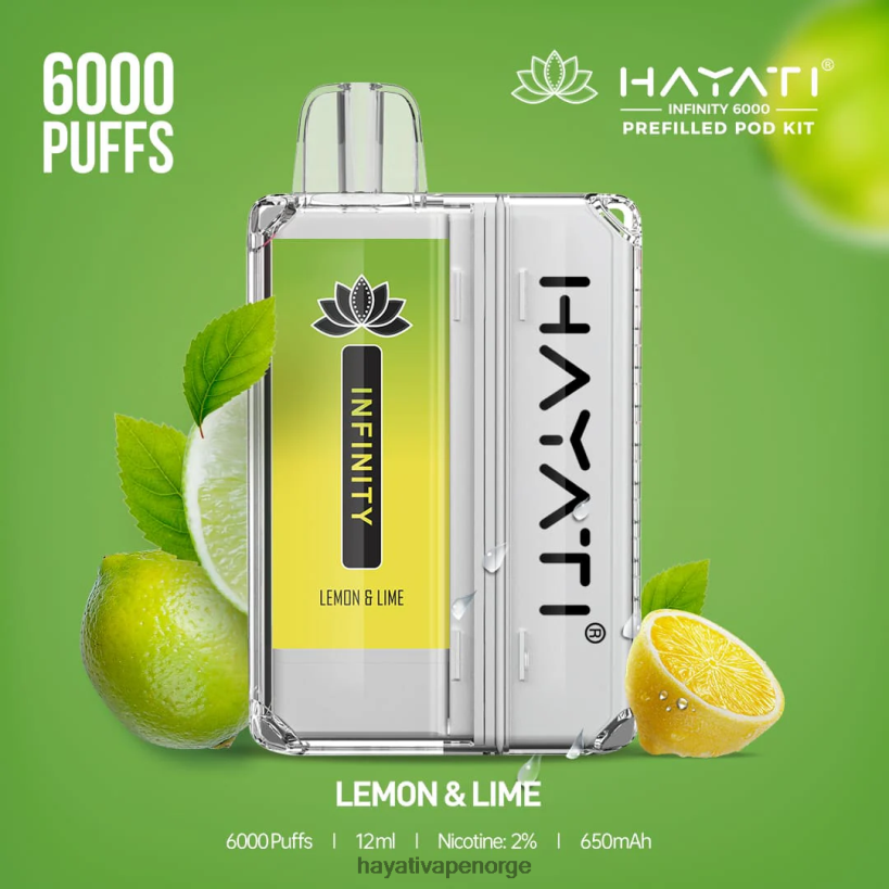 Hayati Infinity 6000 podsett HB4400153 sitron lime Hayati vape norge